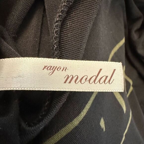 Final Touch Killin' It Print Rayon Modal 3/4 Sleeve Black Shift Dress Size Large - Picture 6 of 6